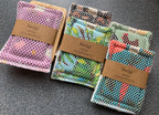 Reusable sponge from Farm Girl Cloth Co. five sponges pictured. washable and reuse
