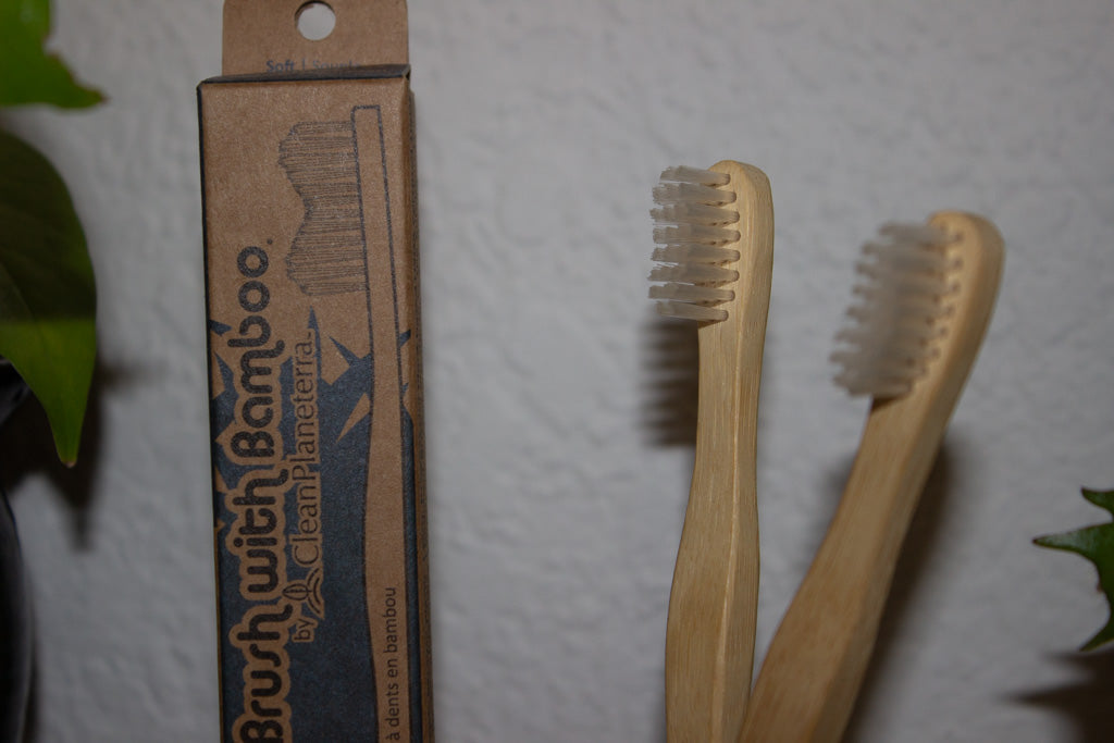Bamboo Toothbrush w/ Replaceable Heads + 2 Refill