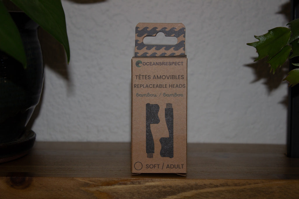 Bamboo Toothbrush w/ Replaceable Heads + 2 Refill