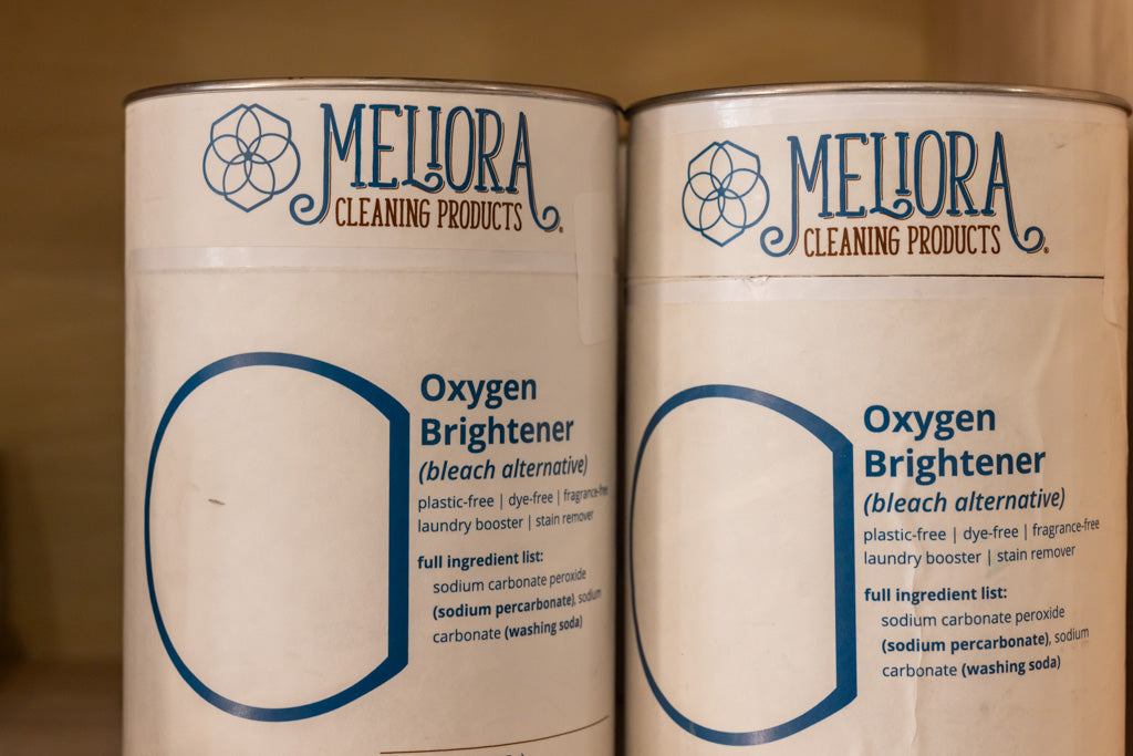 Oxygen Brightener in a metal tin